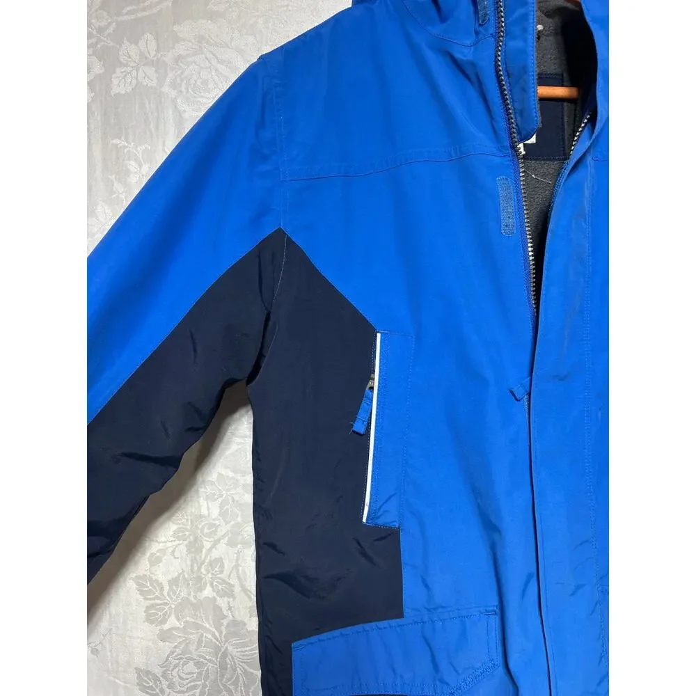 Lands End Coat Kids Lrg Blue The Squall Fleece Lined Parka Windproof Waterproof
